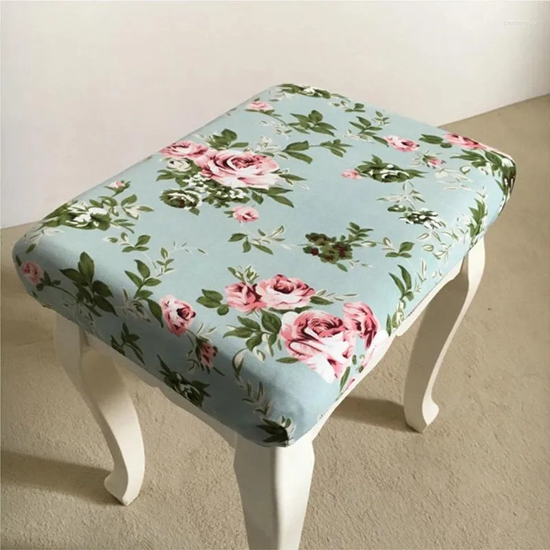 Chair Covers Spandex Elastic Printing Stool Slipcover Modern Rectangular Removable Anti-dirty Kitchen Case Stretch Cover