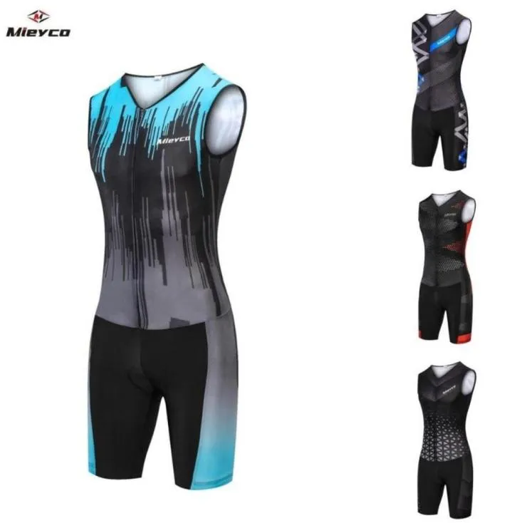 Mieyco Men039S Triathlon Suit Pro Cycling Jersey Set cykelkläder med Pad Road Bike PlaySuit Swimming Running Cycle Clothe5787832