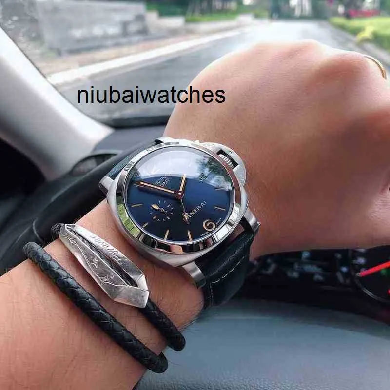 Movimento meccanico orologio di lusso Swiss automatico Specchio a zaffiro 44mm 13mm in pelle importata Brand designer PBMW PBMW