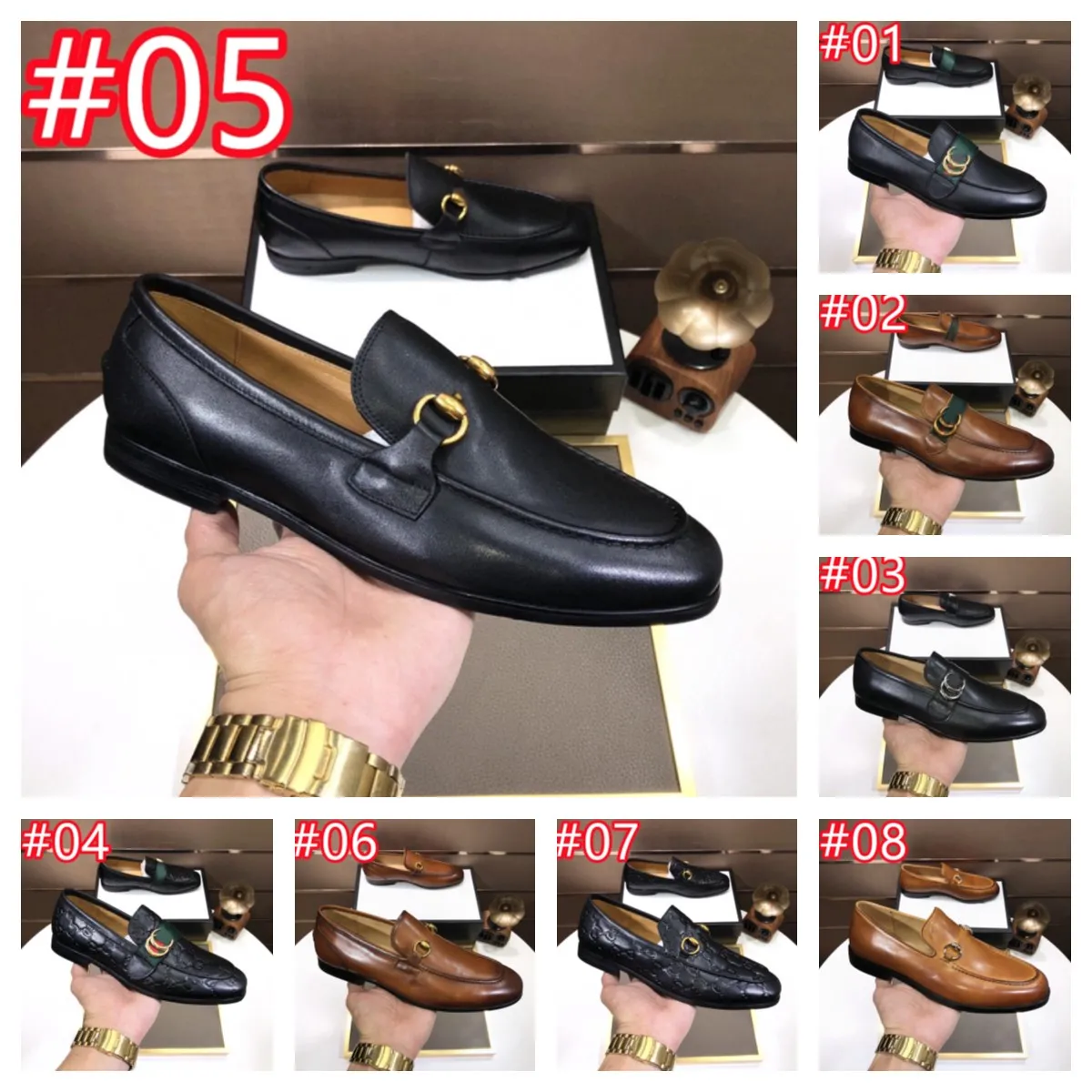 40Style Top Trend Men Designer Dress Shoes Business Style Solid Plus Size 45 Luxurious Men Wedding Shoes Round Toe Designer Shoes Men Vintage size 6.5-12