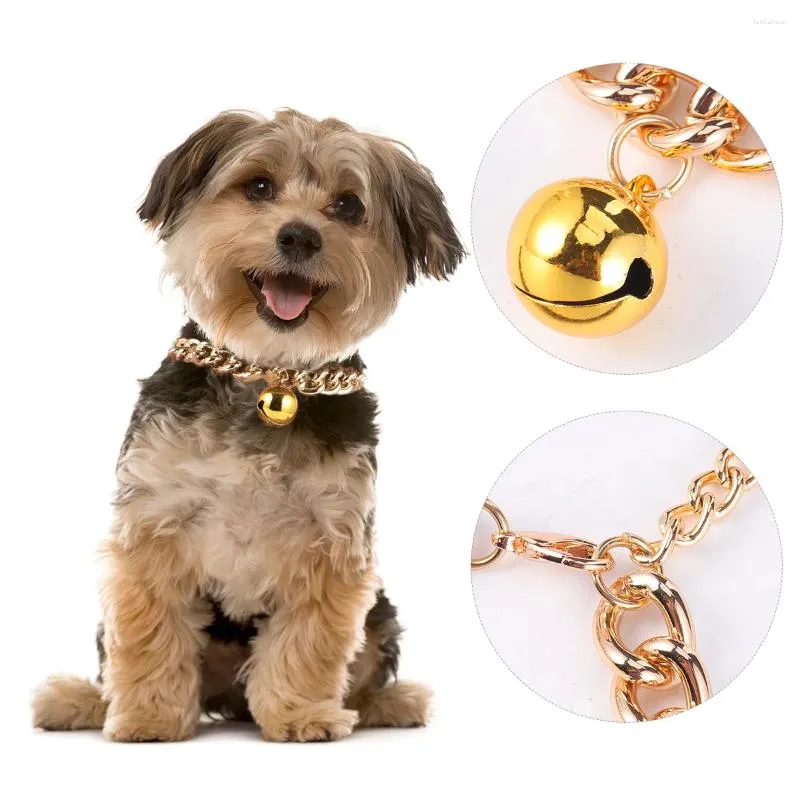 Hondenkragen De kat Pet Collar Cuban Link Chain Dogs Puppy Kleine puppy's XS Aluminium Bell