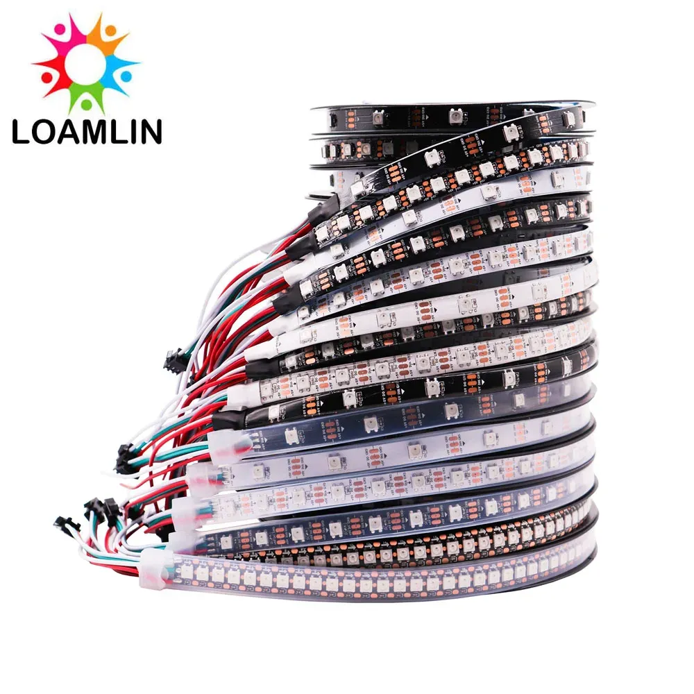 thumbnail image 2 of WS2812B Smart RGB LED Strip – Individually Addressable, Waterproof, 5M 60 LEDs/M With White PCB 2 of 11