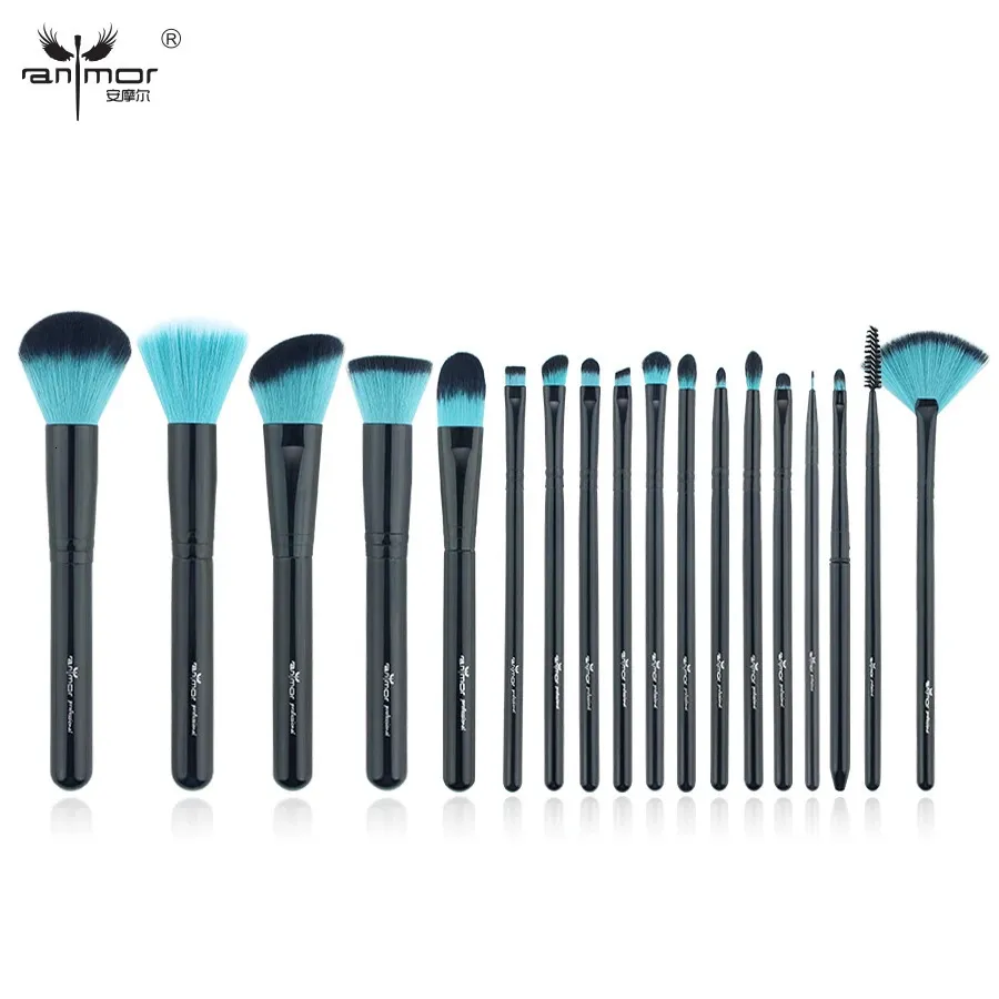 Anmor 18 PCS Makeup Brushs Профессиональный макияж набор кистей инструментов для облегчения тени для век. Очистить косметический комплект. 240403