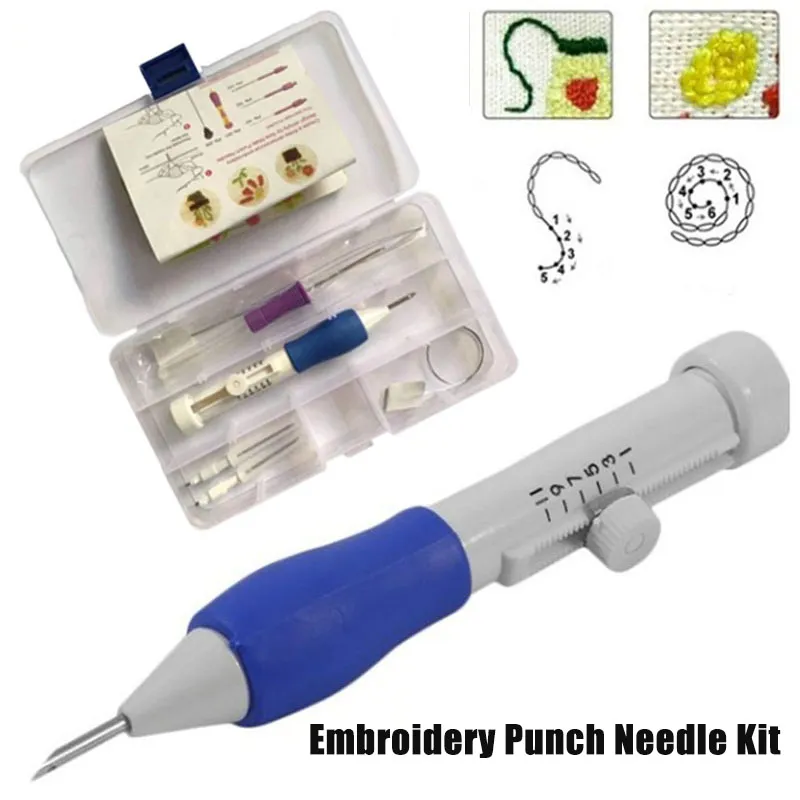 Punch Embroidery Kit Stitching Tool Set With Magic Embroidery Needle ...