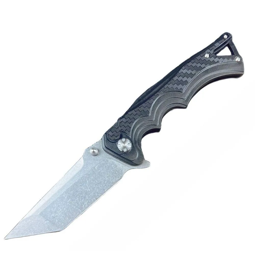 Facas de caça de acampamento Oferta especial A6704 de alta qualidade por faca dobrável 7cr1ov stone wash tanto lâmina cnc g10 rolamento de esferas ou otyr0