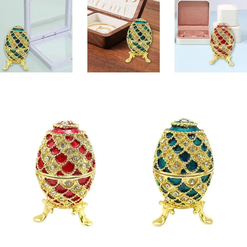 Carte di gioielli a forma di uovo di Pasqua box ginnastica da collezione.