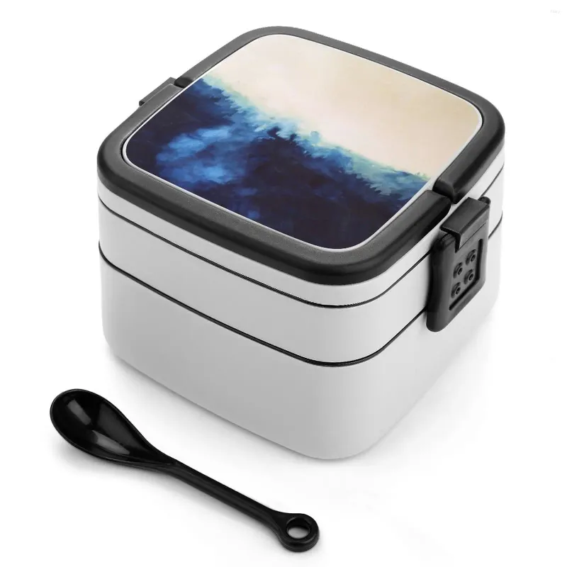 Servies voor een servies titelloos uitzicht voor u Bento Box Lunch Thermal Container 2 Layer Healthy Aquarel Minimalism Minimalart