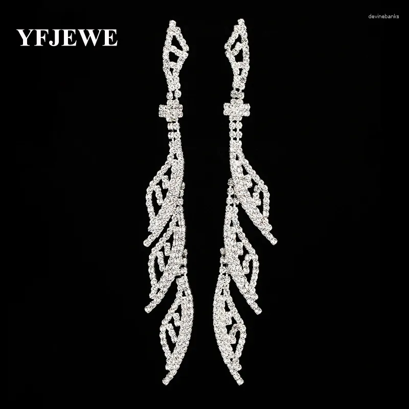 Orecchini penzolanti Yfjewe Wholesale Water Drop Crystal Long in sospeso Rhinestone Big Hanging Female Wedding Jewelry E389