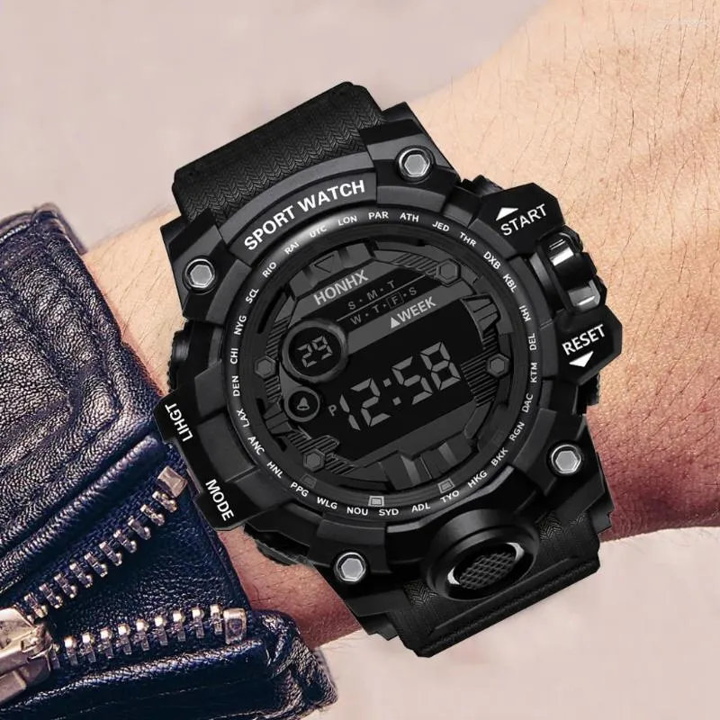 Armbandsur Top Fashion Digital LED -klocka för män Vattentät datumklocka sport utomhus elektroniskt armbandsur relogio masculino