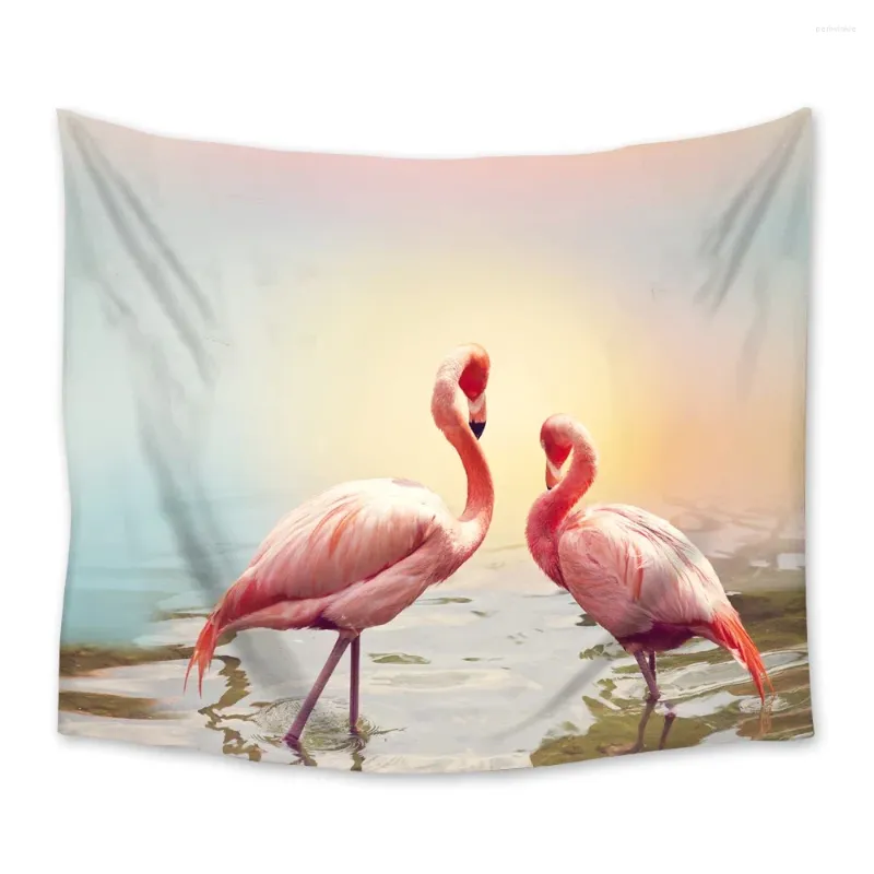 Tapestries Flamingo Animal Tapestry Nordic Style Wall Hanging Dorm Art Home Decor Traveling Camping Beach Towel Yoga Mat