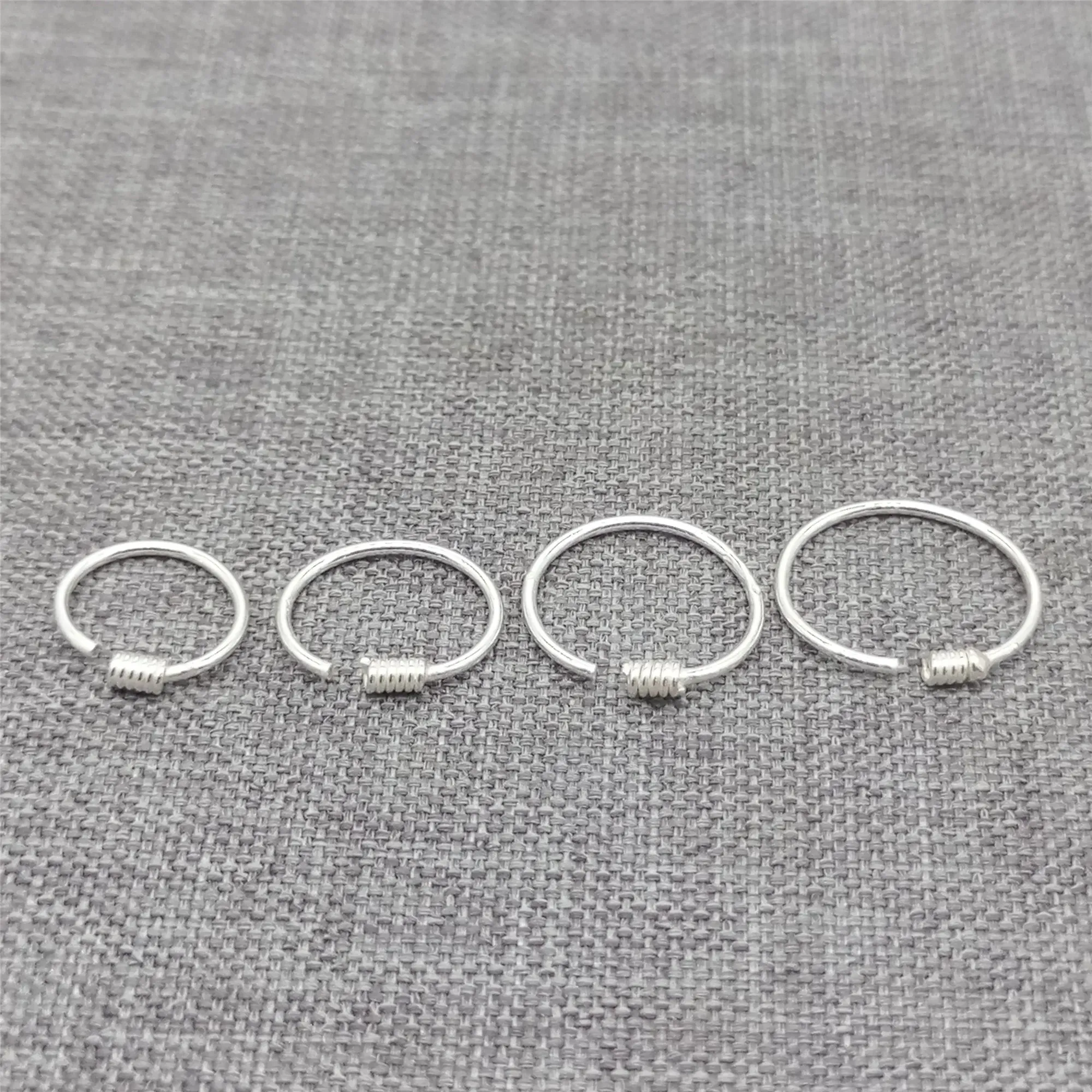 Örhängen 10prs 925 Sterling Silver Shiny Earring Hoops Ear Wire Hoop 8mm 9mm 10mm 11mm