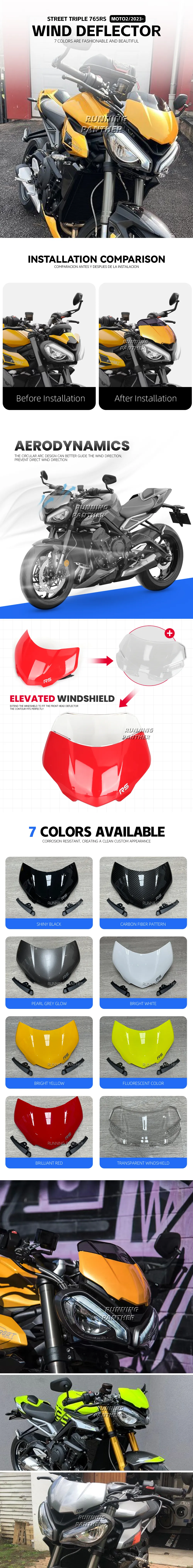 Cupolino Parabrezza Per Triumph Street Triple 765RS/RS Moto2 2023 - Schermo In ABS, Protezione Vento E Pioggia - Foto 2