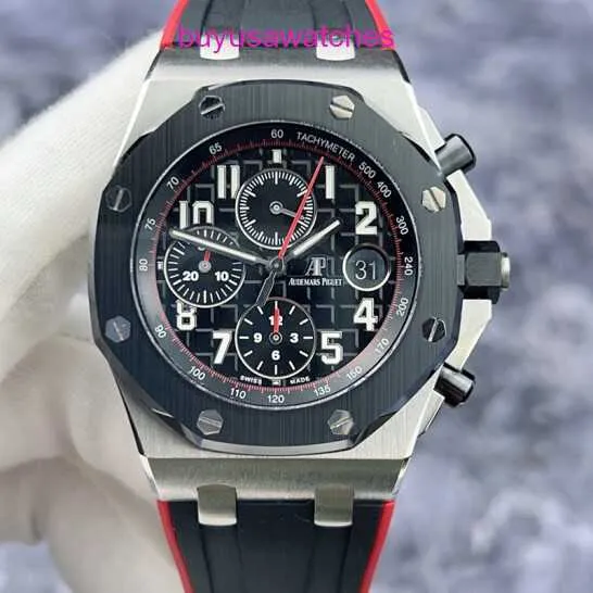 AP Casual Brance Watch Royal Oak Offshore Series 26470SO powszechnie znany jako wampirów czarna płyta czerwona igła funkcja czasu czasu automatycznego zegarek mechaniczny