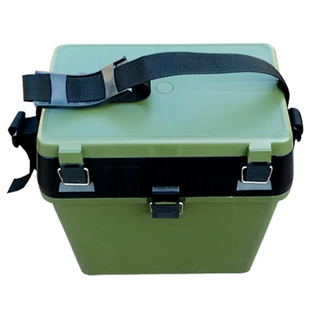 Boîtes Boîte à outils de pêche verte militaire avec pêche à la main à la manche avec boîte à outils