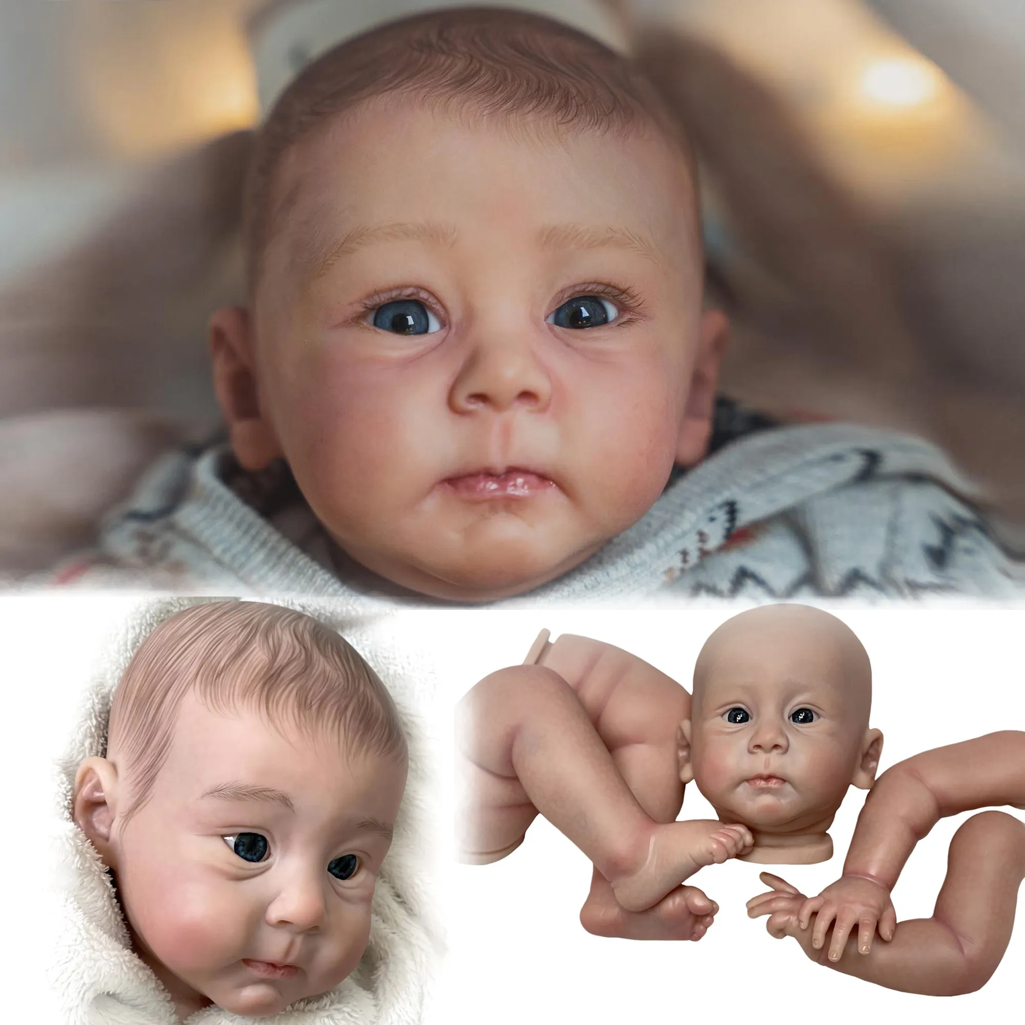 55cm Painted Vinyl Doll Kits Huxley Kit Reborn Handmade Lifelike Realistic Bebe Reborn DIY Blank Bebe Kits Sin Pintar