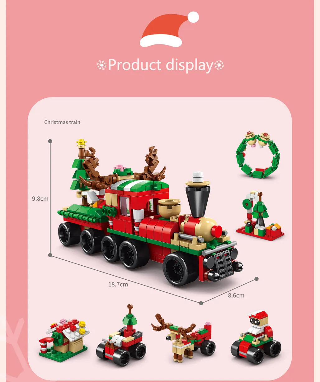Building Blocks Mini: 6 In 1 Winter Village Building Set With LED Light ...
