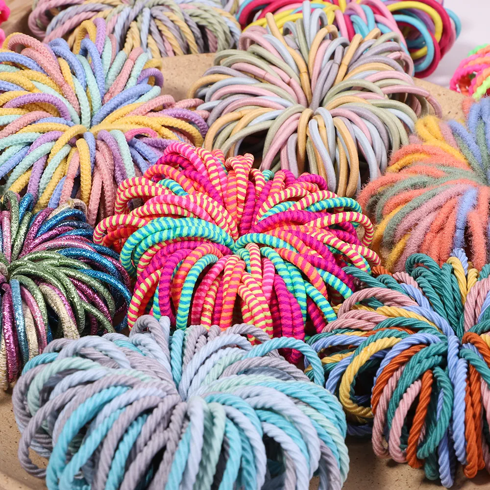 100 pezzi da 100 pezzi/plipli per capelli ragazze da 2,5 cm Candy color mini elastico elastico elastico bambino cucciolo scrupoli per bambini accessori per capelli per bambini