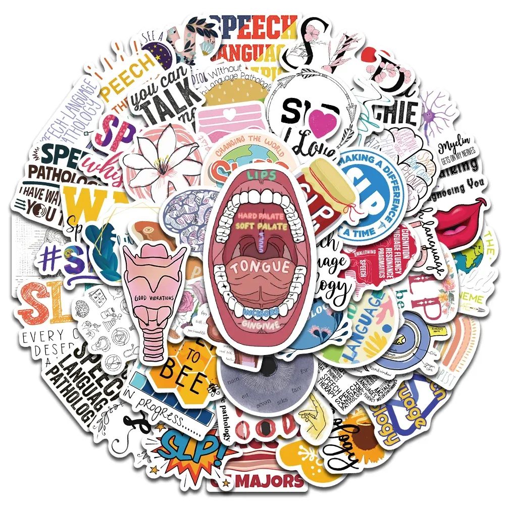 Slp Sticker Silly SLP Speech Therapy Infantile Autism Care Stickers Decals for Water ...