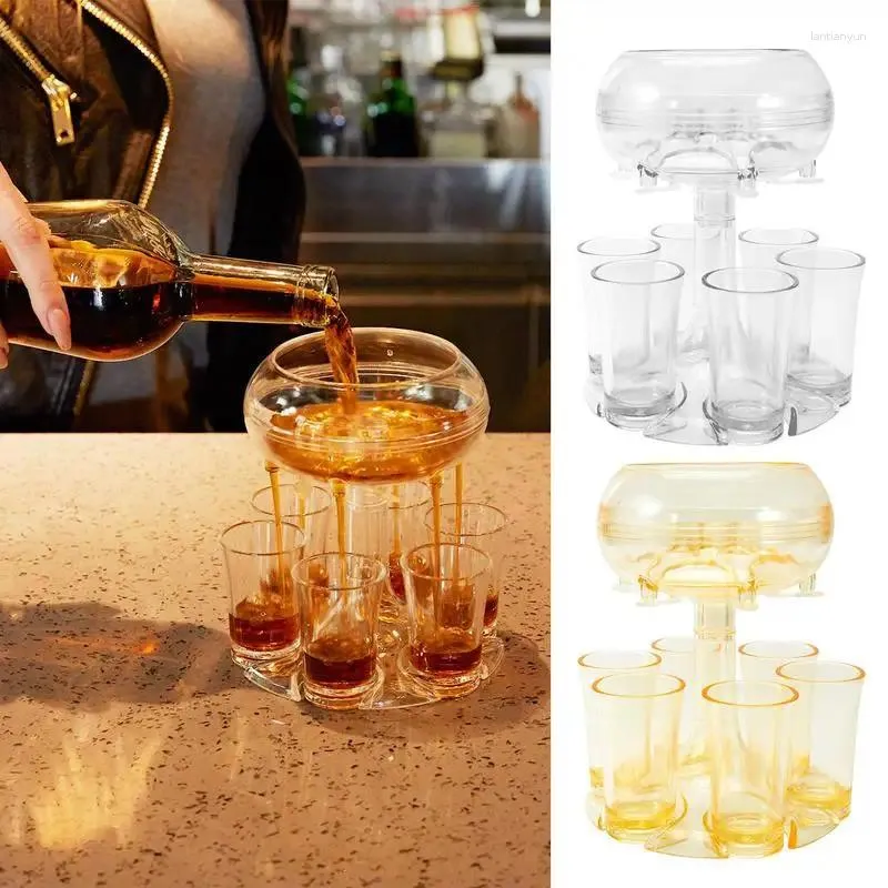 Dricker sugrör 6 S Glass Wine Whisky Beer Dispenser Holder Games Tools for Christmas Home Party Bar slags fester