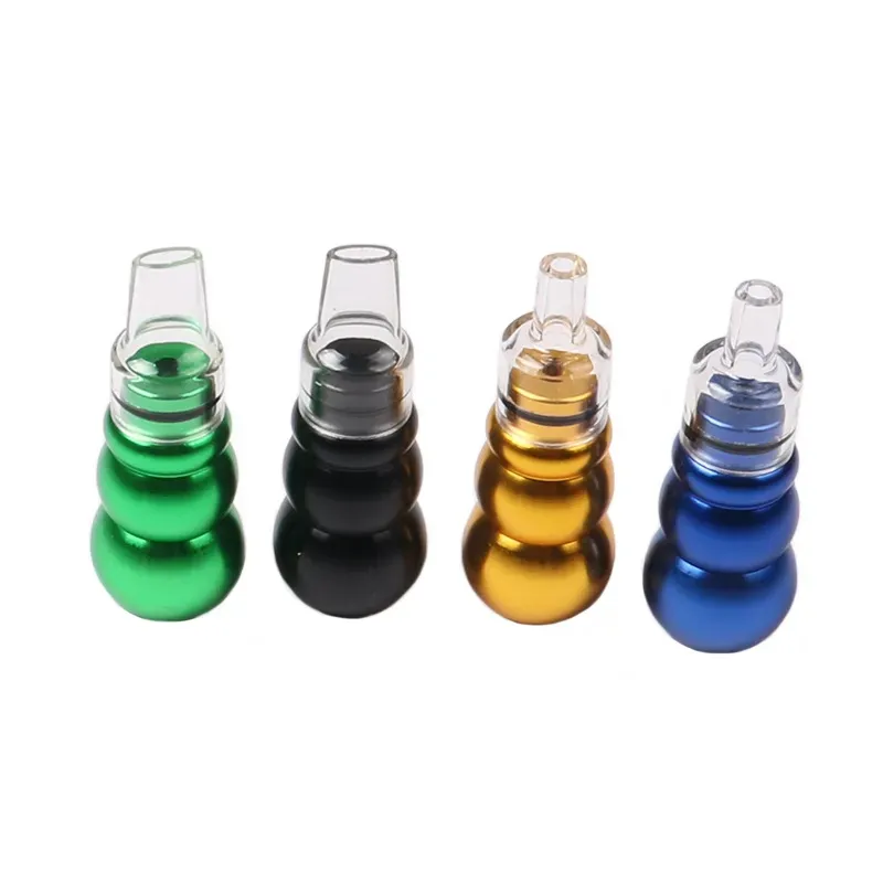 Cool Colorful Gourd Shape Mini Portable Removable Dry Herb Tobacco Handpipe Smoking Filter Mouthpiece Tips Holder High Quality DHL Free
