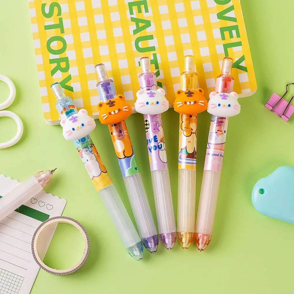 Crayons 28 pcs / lot 0,5 mm kawaii tiger dessin animé crayon mécanique mignon crayon scolaire de papeterie