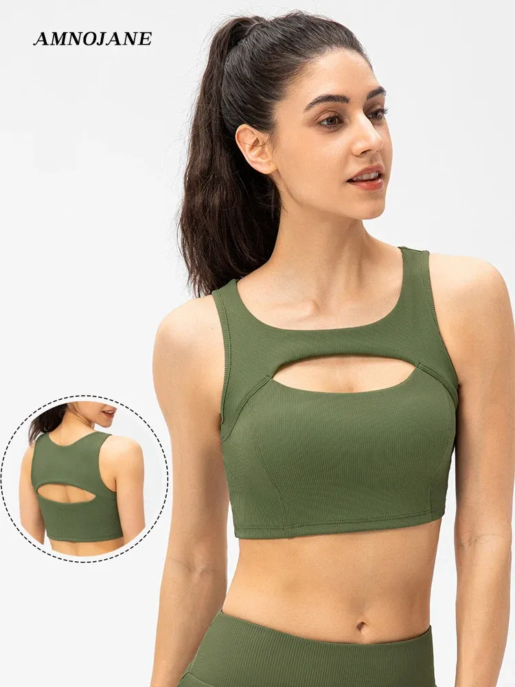 Bras Sports Bra Tops Sexy Bras pour femmes Hollow Cut Top TopProping Push Up Bra Livraison gratuite Ribbed Running Yoga Gym