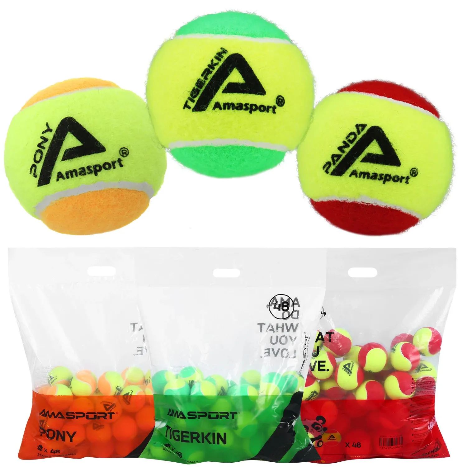 Amasport Tennis Balls 255075 Niski etap kompresji 123 dla początkujących Młodzieżowe Szkolenie dzieci ćwicząc 240329