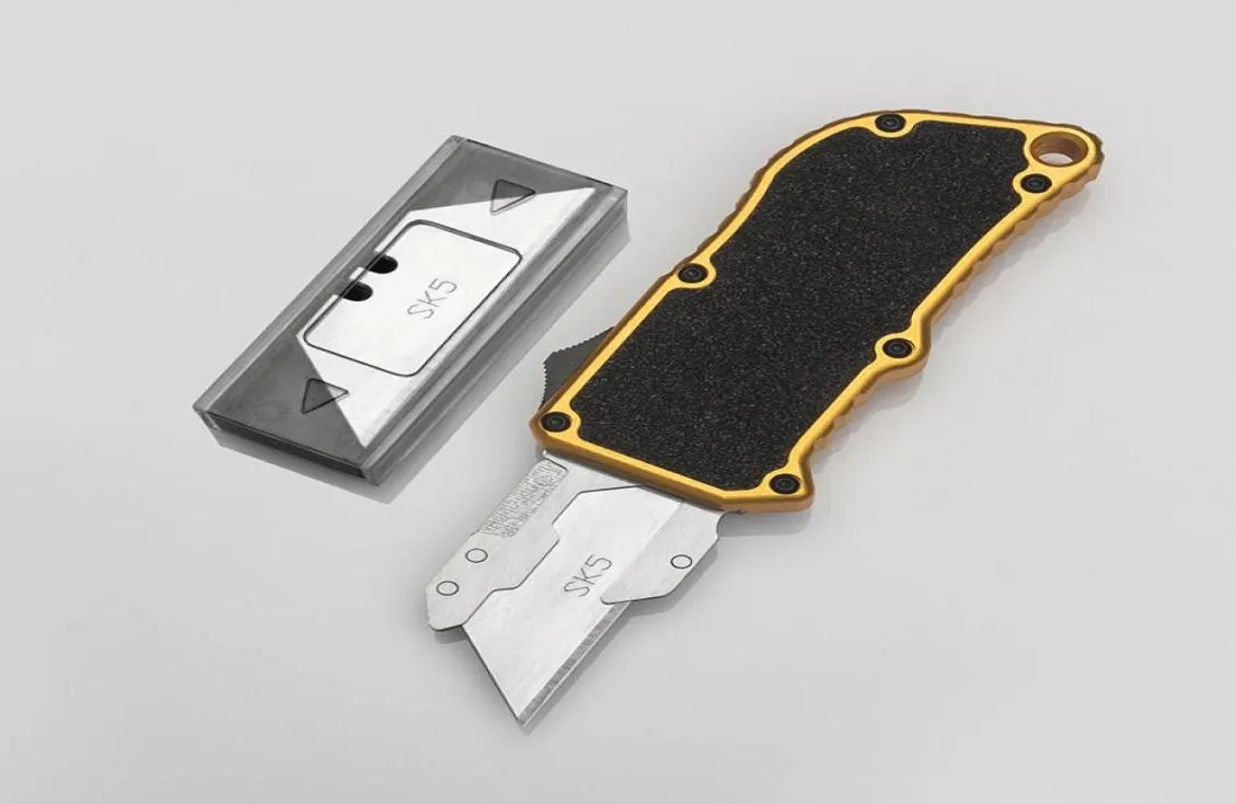 Nieuwe aankomst Sabel WULF PAPIER CUTTER SNUTEN MESSINEEL ORIGINE DUBBELE ACTIE Automatische pocket EDC 6061T6 Aluminiumsandpaperhandgreep OU9631710