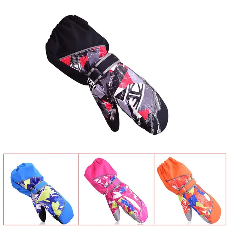 Gloves SG08C Children Skiing Gloves Winter Warm Waterproof Windproof Kid Snow Gloves Boys Girls Sport Snowboarding Mittens Anti Slip