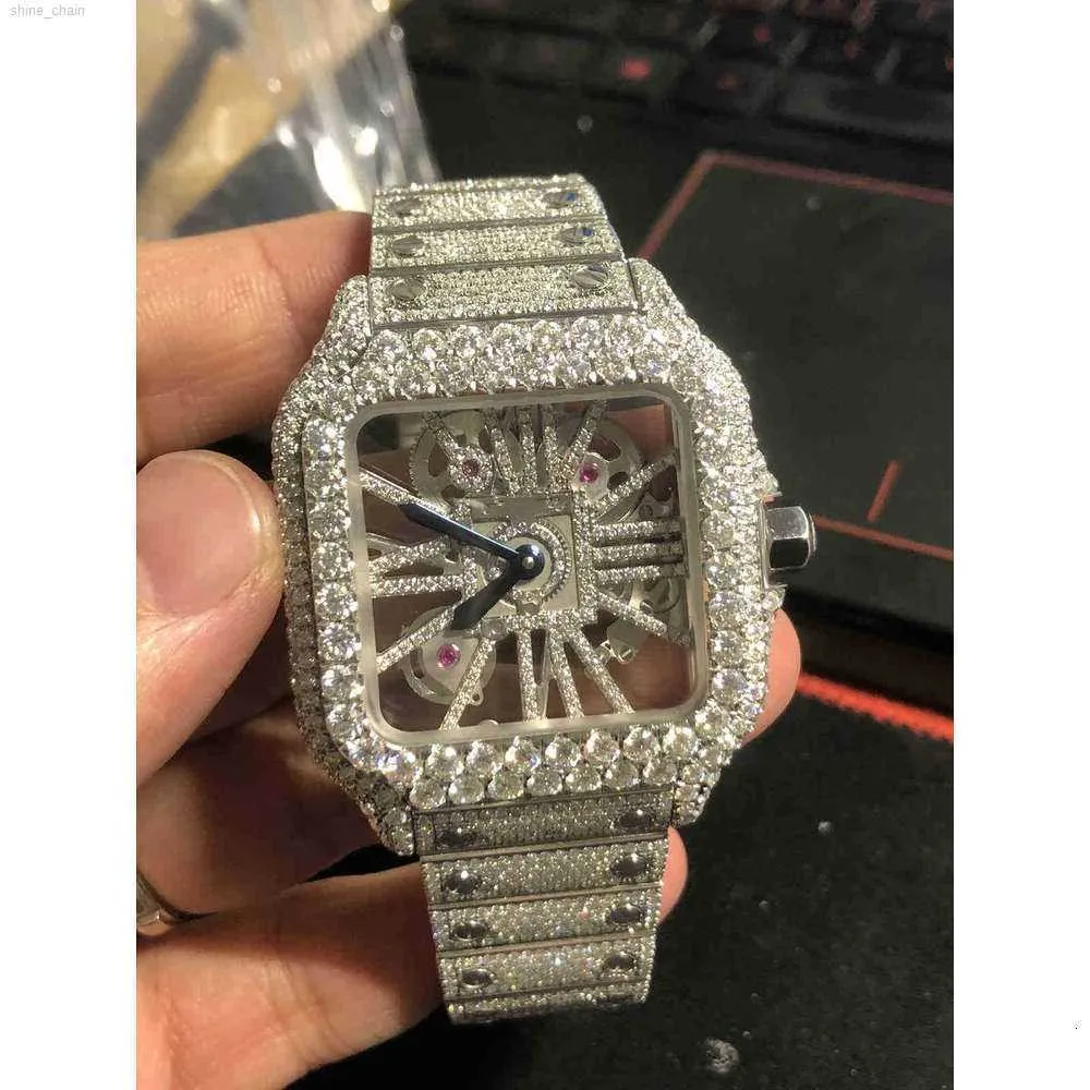 Digner Squelette personnalisé Sier Moisanite Diamond Watch pass