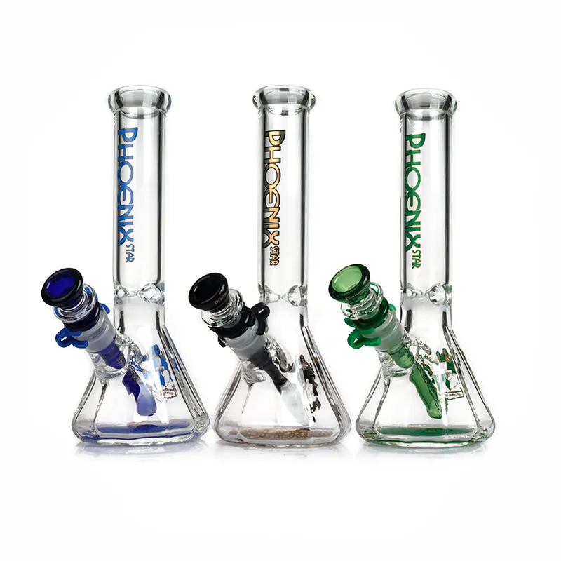 Nya Phoenix Glass Diamonds Bägare Bottom Bong 10 "Hookahs Heady Water Pipes med Ice Catcher Bong Glass Smoking Pipe Free Frakt