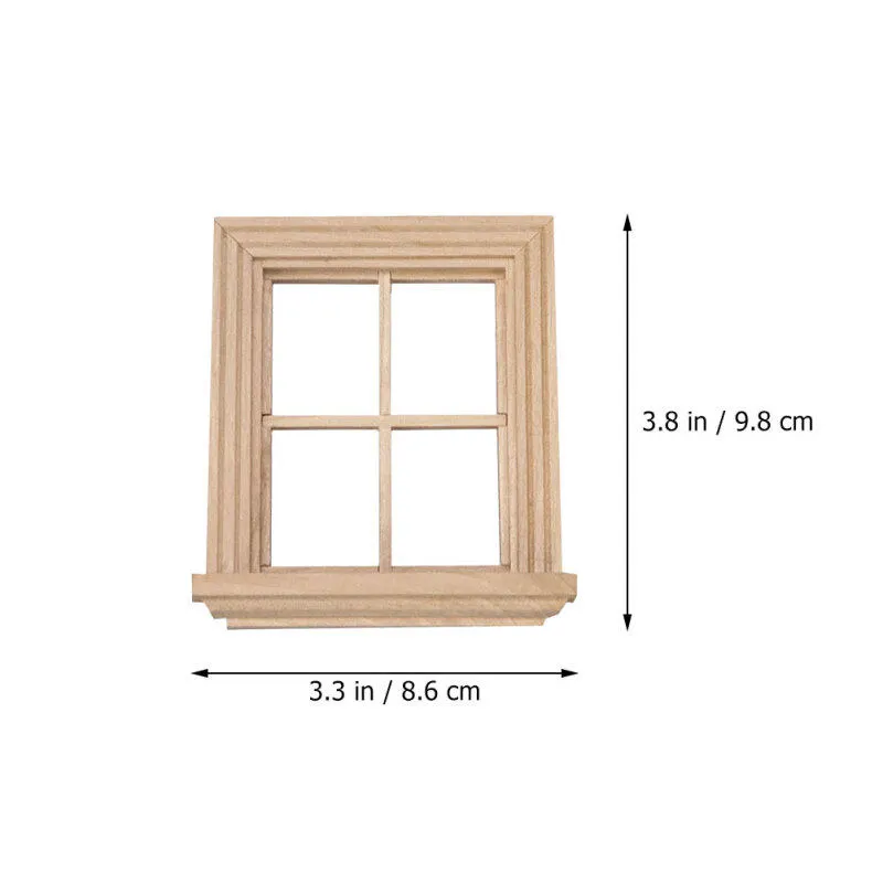 Kid Window Toy Delicate Wooden Four-Pane Window Mini toy store for Kids' Play House ...