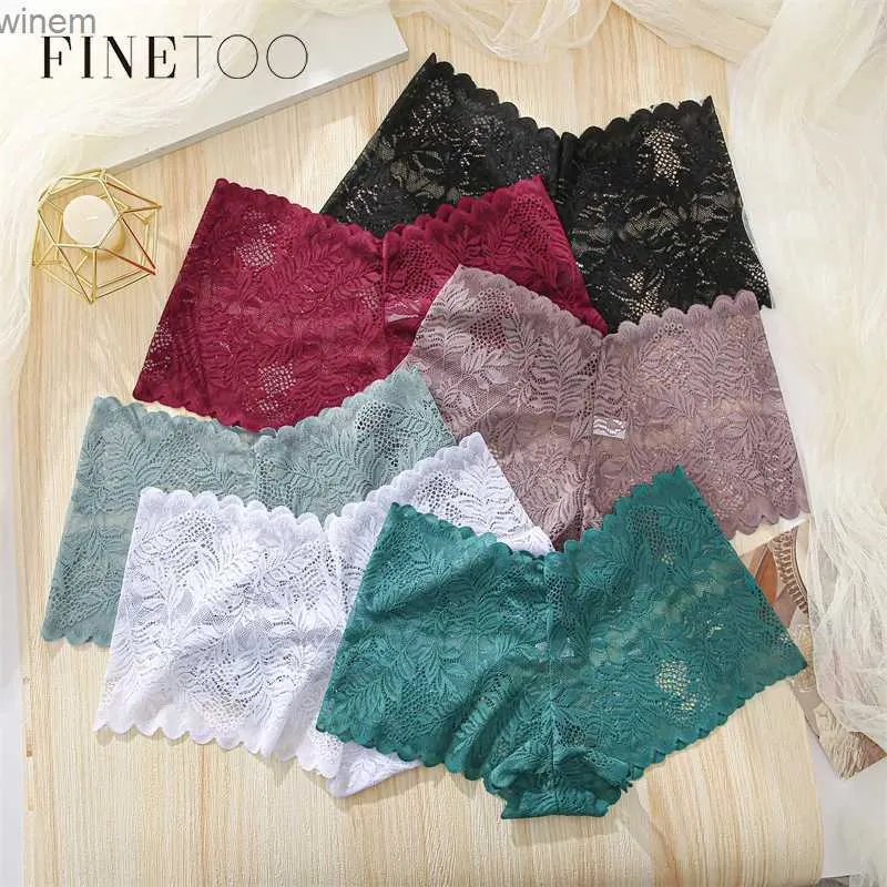 Women's Panties FINETOO 3Pcs/Lace Mens Shorts Womens Low Rise Flower Underwear S-XL Womens Sexy Underwear Womens Lace UnderwearL2404