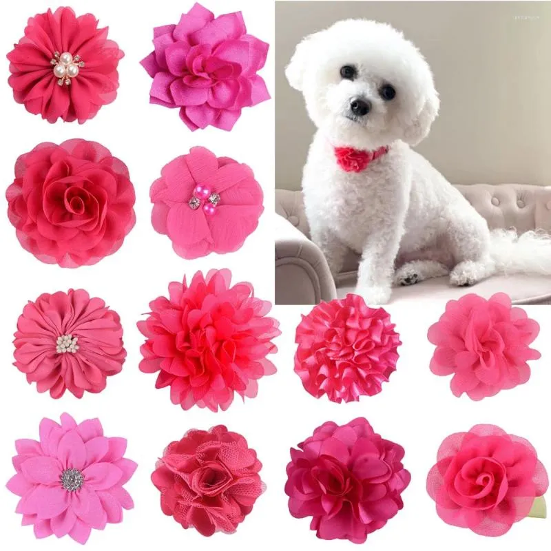 Hondenkleding 10 stks schattige booge puppy bloemen boogschieterijen huisdier kat glidable kraag verzorging kostuum accessoires decoraties