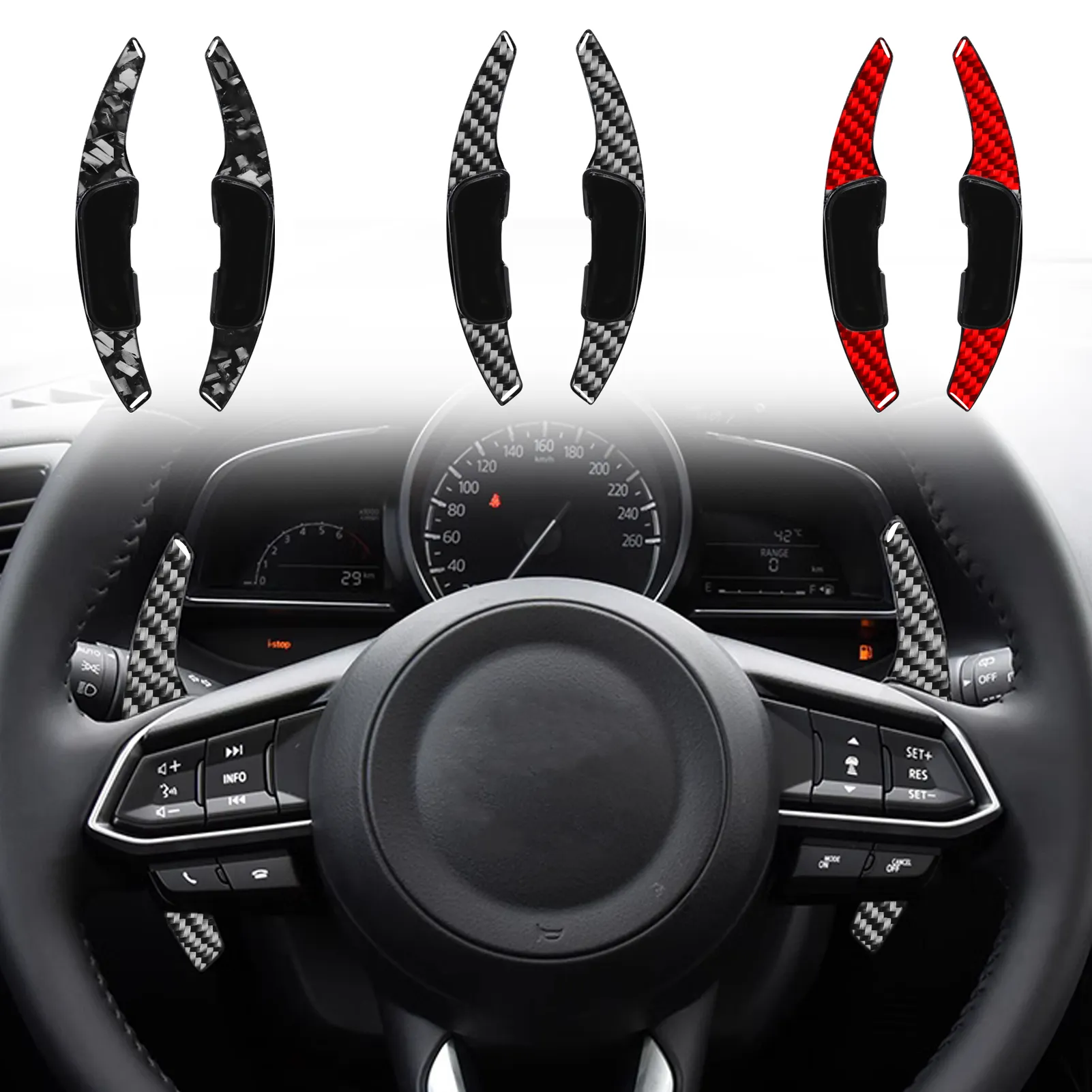 Shift Paddle for MAZDA AXELA/ATENZA/MX-5/CX-4/CX-3 Car Steering Wheel Gear Extend Stickers