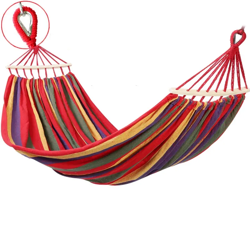 Furnishings Hammock Outdoor Single / Double Widening Swing Student Indoor Bedroom Dormitory Thick Canvas Camping Antirollover Hanging Chair