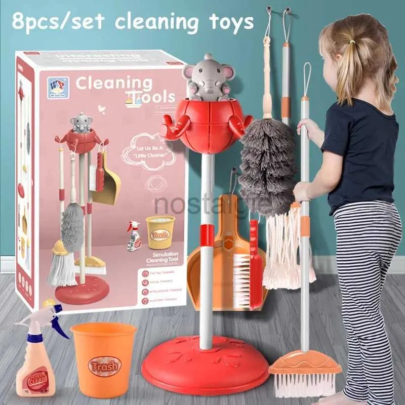 Pretend Play Cleaning Set Kids Cleaning Kit, Toy Broom, Mop