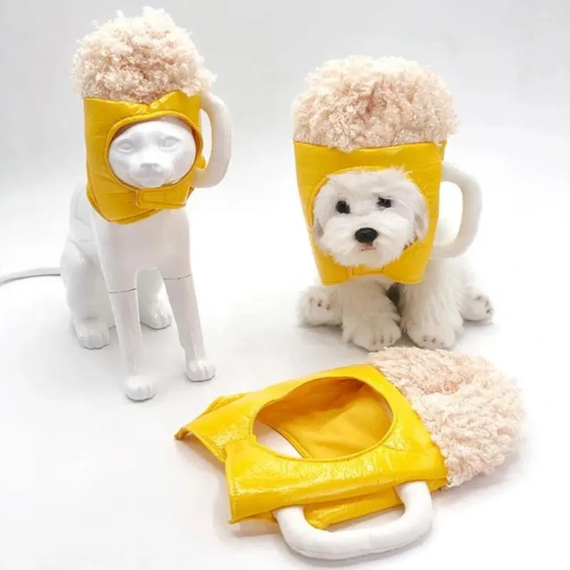 Abbigliamento per cani Eccellente cappello da compagnia per pet tipi di cuccioli divertenti da cucciolo traspirante adorabile a forma di birra a forma di birra