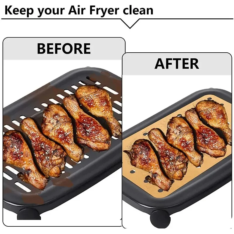 2024 New Air Fryer 베이킹 페이퍼 비 스틱 라이너 매트 치즈 케이크 부엌 베이킹 도구 닌자 식품 전자 레인지 BBQ 용 비 스틱 라이너 매트를위한 일회용 베이킹 트레이