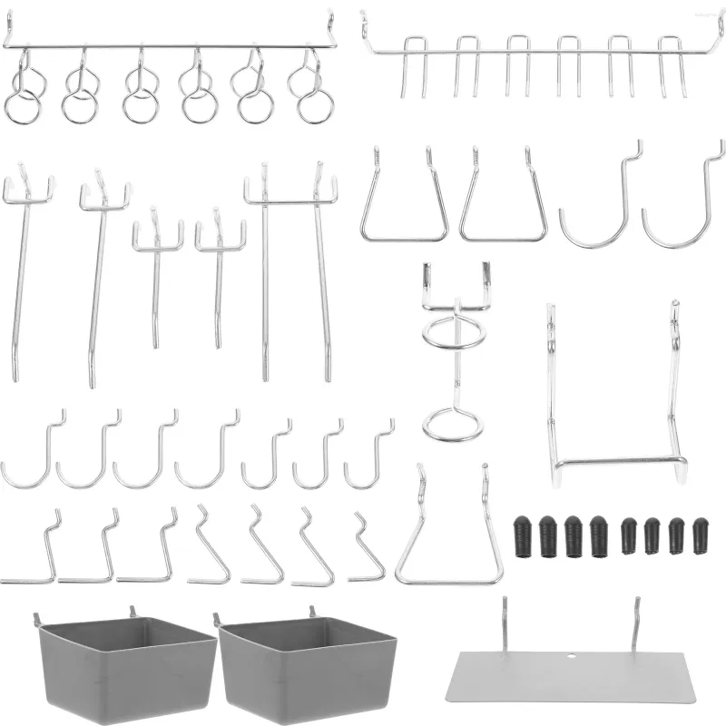 Hooks 140 PCS Nail Board Garage Pegboard Workshop Arrangörer och förvaringstillbehör Utility Bins Tool