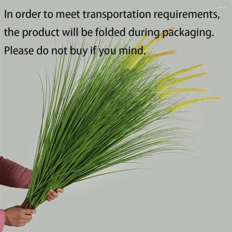 Decorative Flowers 98CM Simulated Green Onion Cattail Shopping Mall Window Layout Decor Artificial Reed Setaria Grass