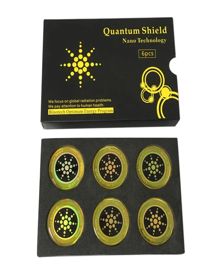 Quantum Shield Sticker Mobiltelefonklistermärke för mobiltelefon Anti -strålningsskydd från EMF Fusion Excel Antiradiation 6PCSBOX4436009