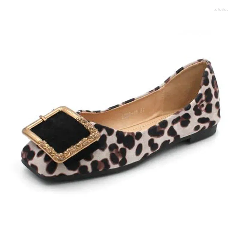 Casual Shoes Spring Summer Leopard Women Flats Elegant Ladies Single Modern Soft Plus Size 41 D080