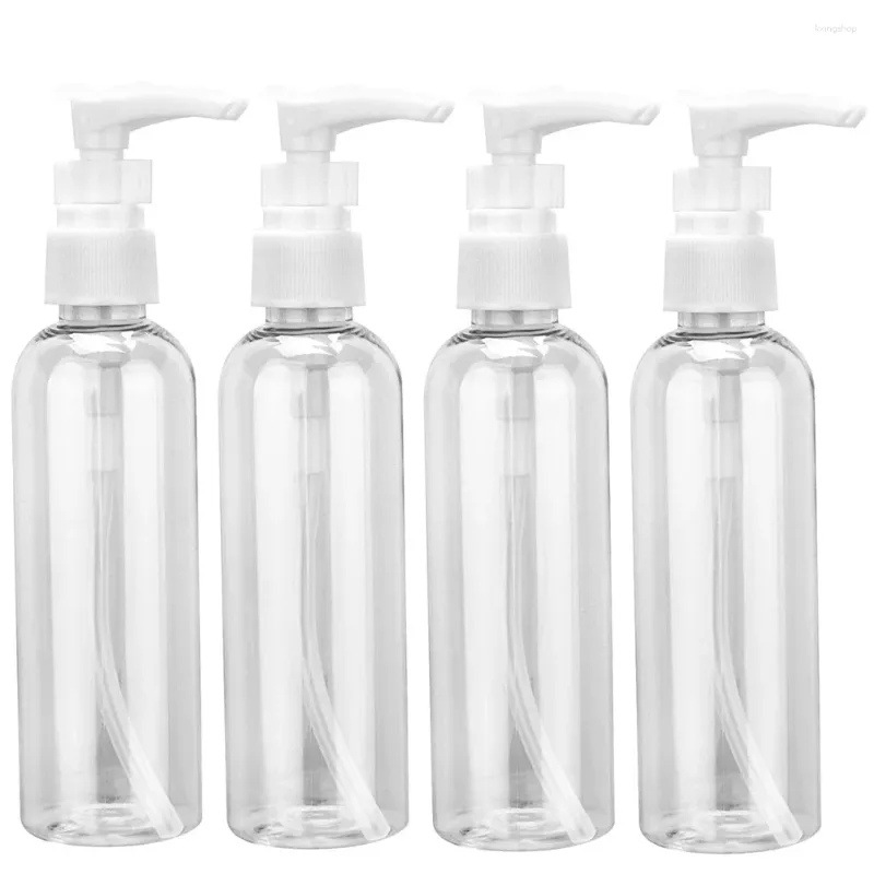 Depolama Şişeleri 4 PCS Dispenser Şampuan Losyonları İçin Boş Pompa Doldurulabilir El Dispensers Mutfak Banyosu 100ml