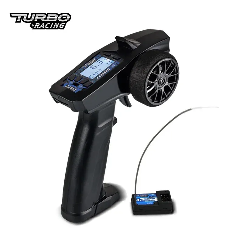 Turbo Racing P32S 91803GC 24G 4Ch VT System LCD -Display -Funk -Sender -Fernbediener mit Empfänger für RC -Autoboot 240327