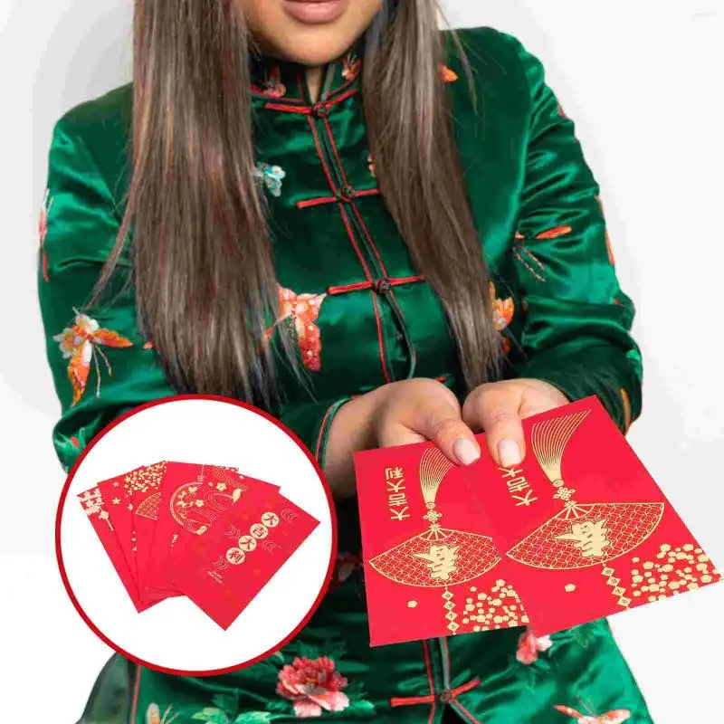 Present Wrap 36st Celebrative Red kuvert Retro Chinese Style Money Packets för 2024 år (blandad stil)