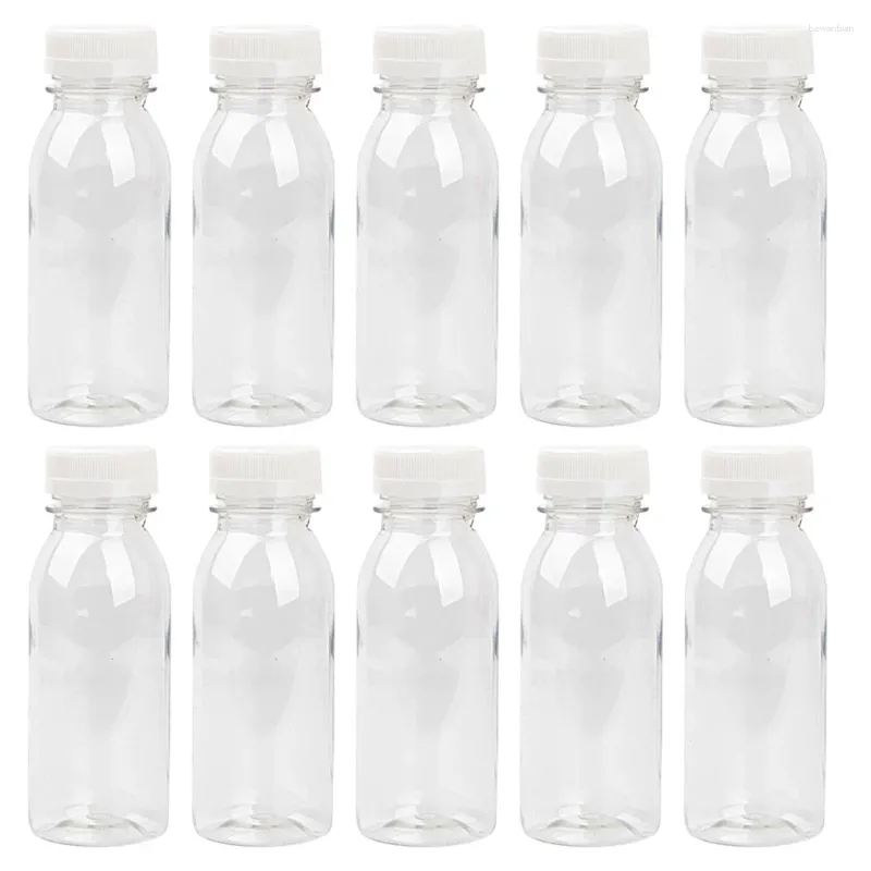 Garrafas de armazenamento 12 PCs Juice Iogurte Bottle Drink Recectista de plástico com tampas O animal