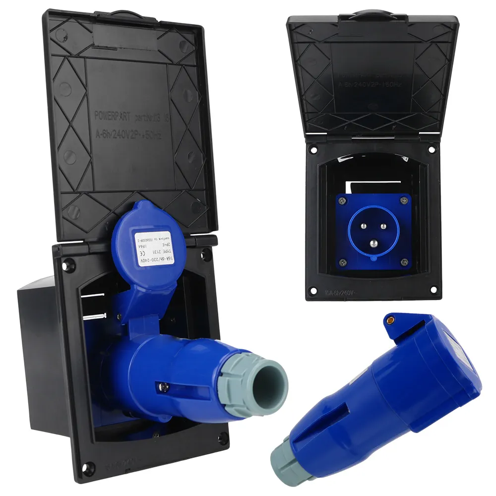 External Flush Hook Up Plug Socket With Waterproof Cover 220V-240V 16A ...