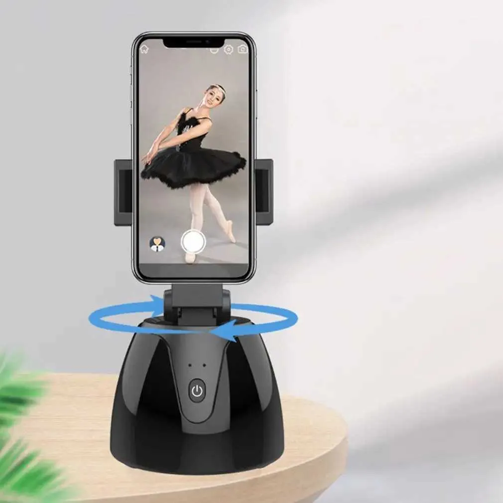 Auto Smart Shooting Selfie Stick 360 Degree Rotation Phone Holder Face Tracking Camera Tripod Head Live Vlog Video_voghion.com