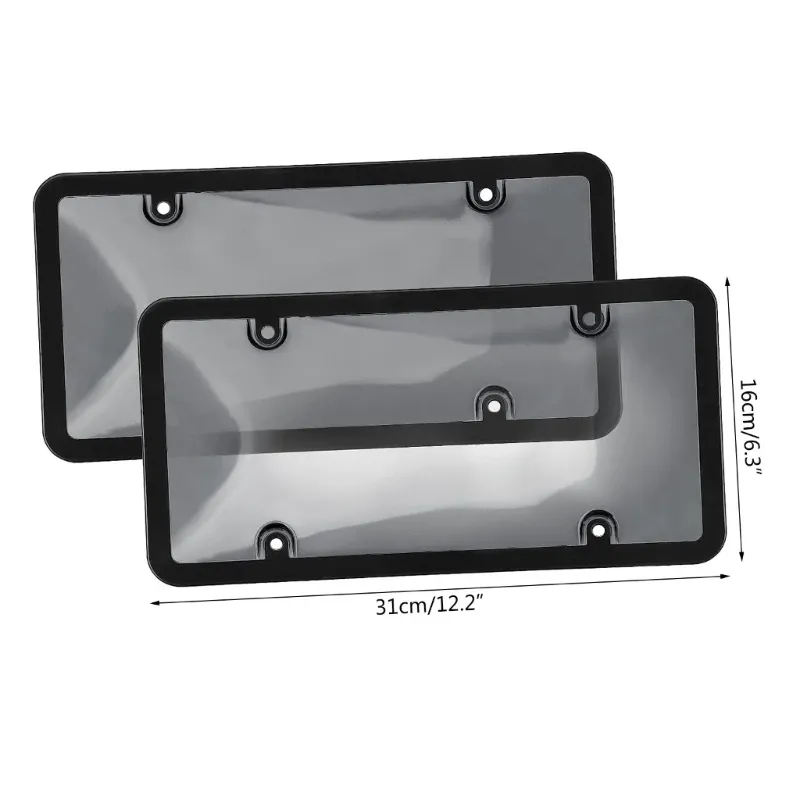 2X Red Reflective Anti-Speed Cam License Plate Cover Pack